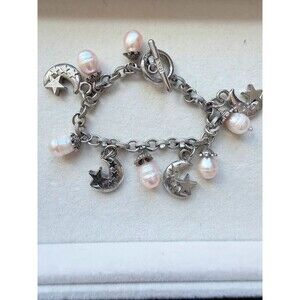 Moon & Pearl Charm Bracelet